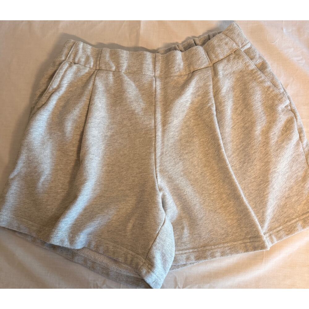 Aerie Women Heather Grey  French Terry Pleated Shorts Size Medium